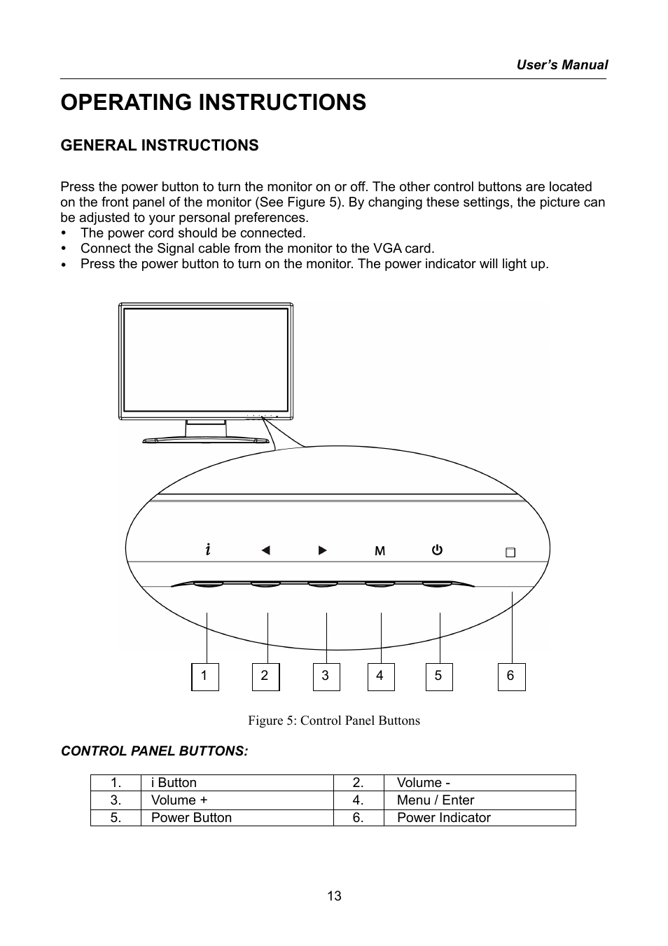 Operating instructions, General instructions | Hanns.G HW223 User Manual | Page 13 / 22