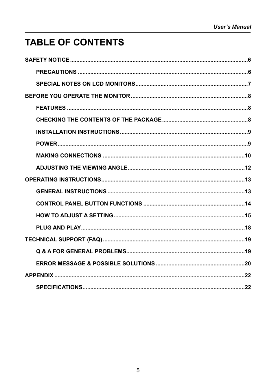 Hanns.G HW223 User Manual | Page 5 / 22