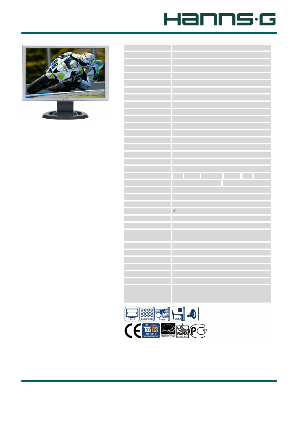 Hanns.G HW191AP User Manual | 1 page