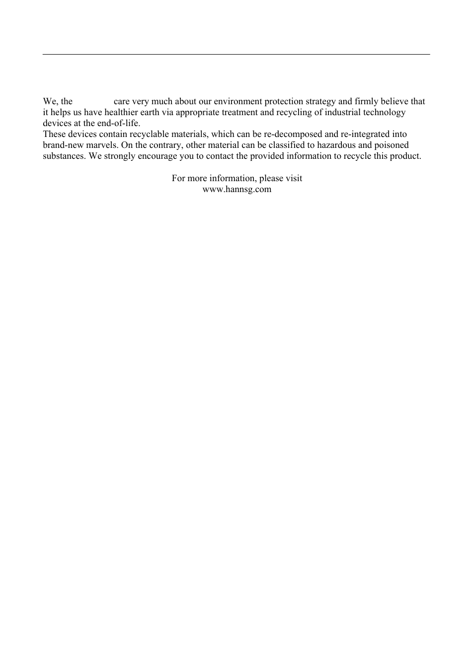 Recycling information | Hanns.G HSG 1041 User Manual | Page 4 / 23