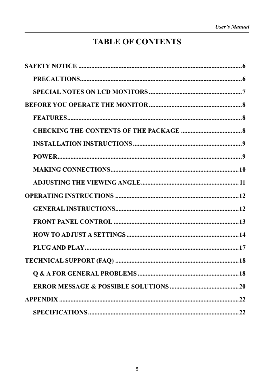 Hanns.G HG216 User Manual | Page 5 / 22