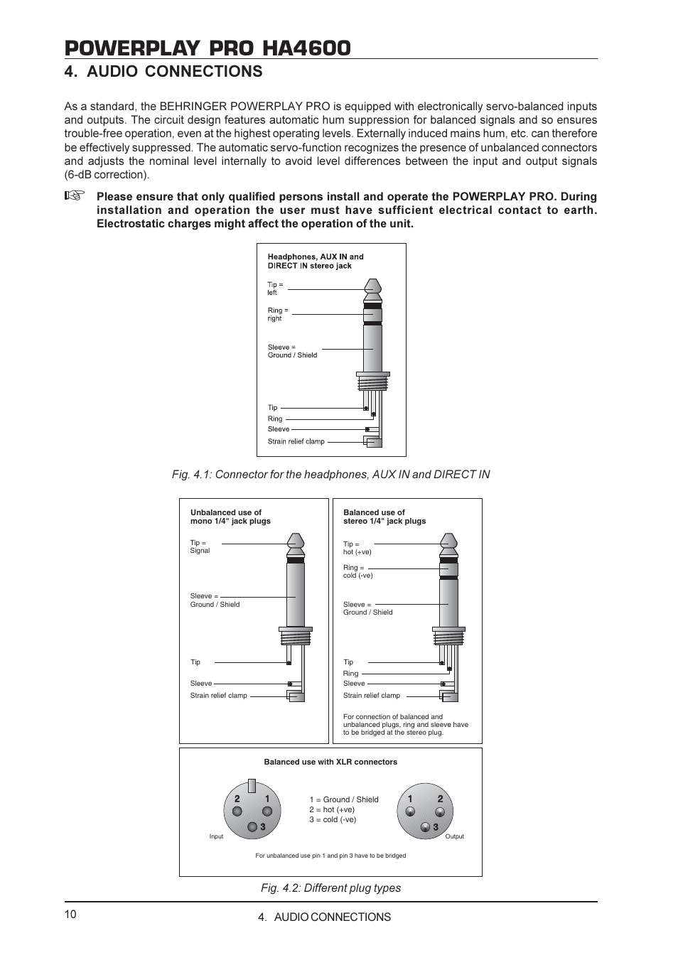 Powerplay pro ha4600, Audio connections | Hanns.G HA4600 User Manual | Page 10 / 12