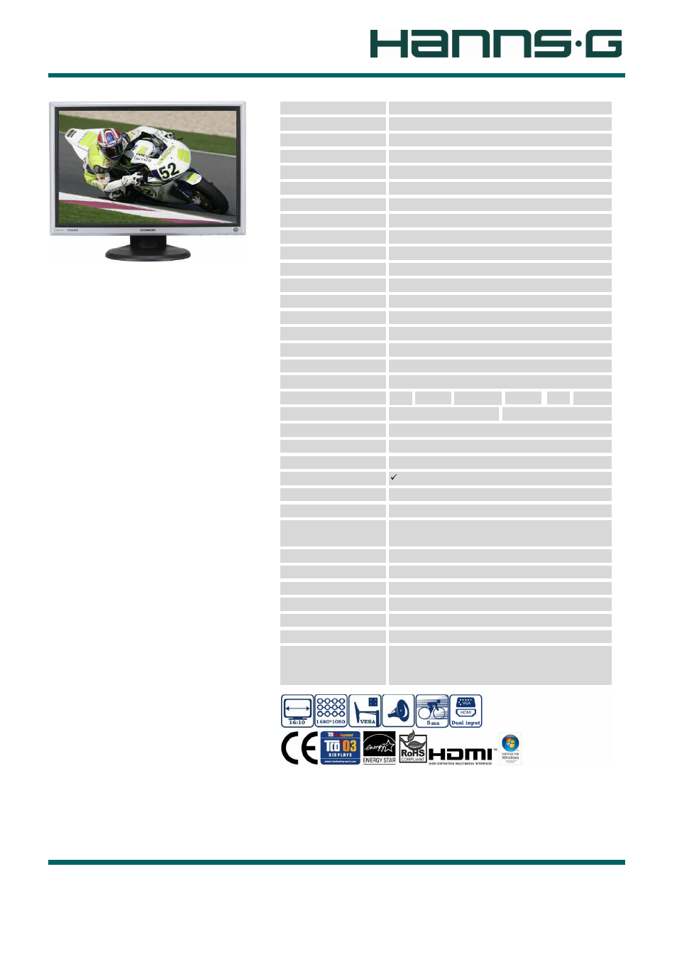 Hanns.G HG216DP User Manual | 1 page