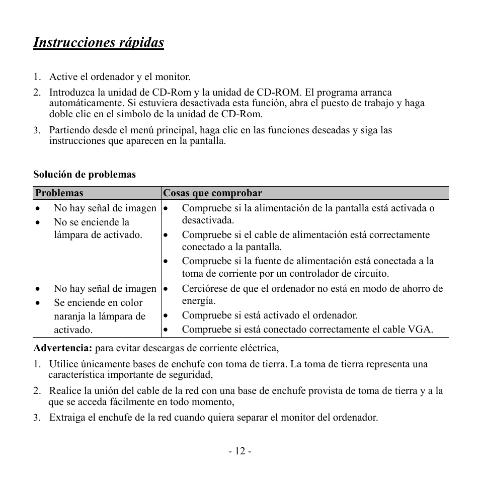 Instrucciones rápidas | Hanns.G HW192 User Manual | Page 13 / 18