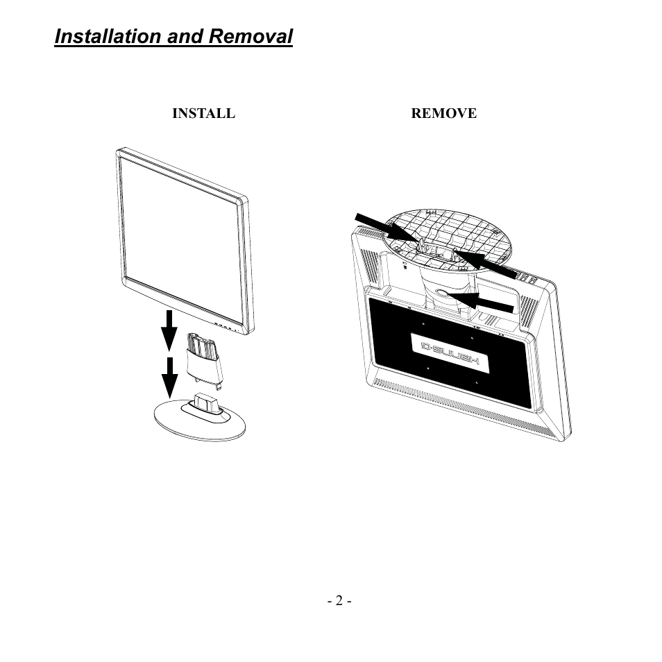 Installation and removal | Hanns.G HH191 User Manual | Page 4 / 18
