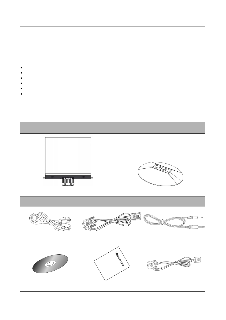 Before you operate the monitor, Features, Checking the contents of the package | Hanns.G HC19 Series User Manual | Page 8 / 20
