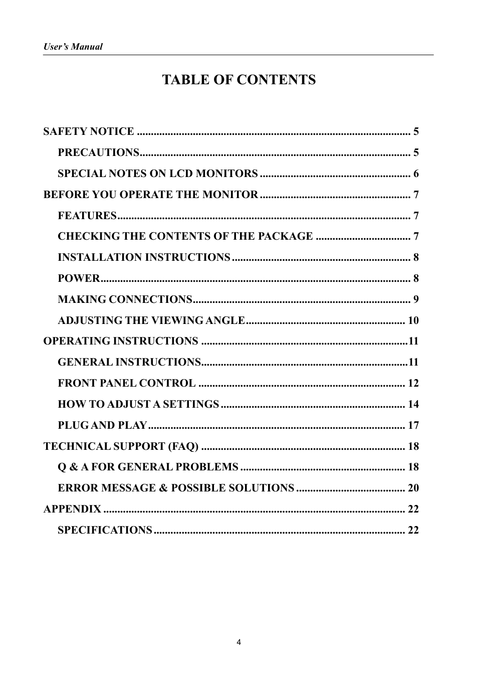 Hanns.G HL221 User Manual | Page 4 / 22