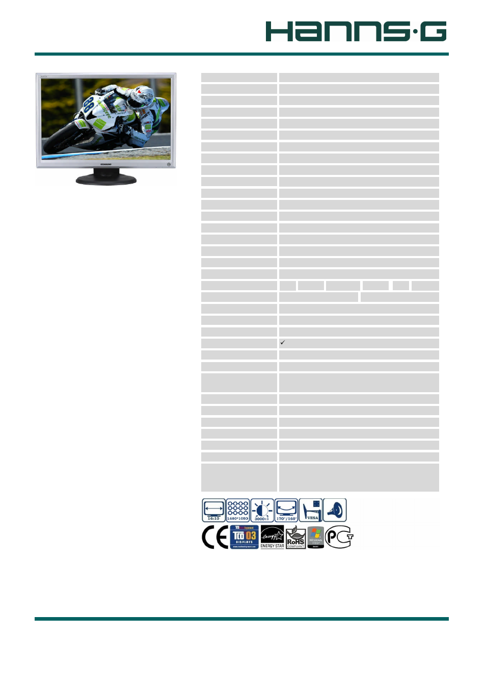 Hanns.G HG221AP User Manual | 1 page