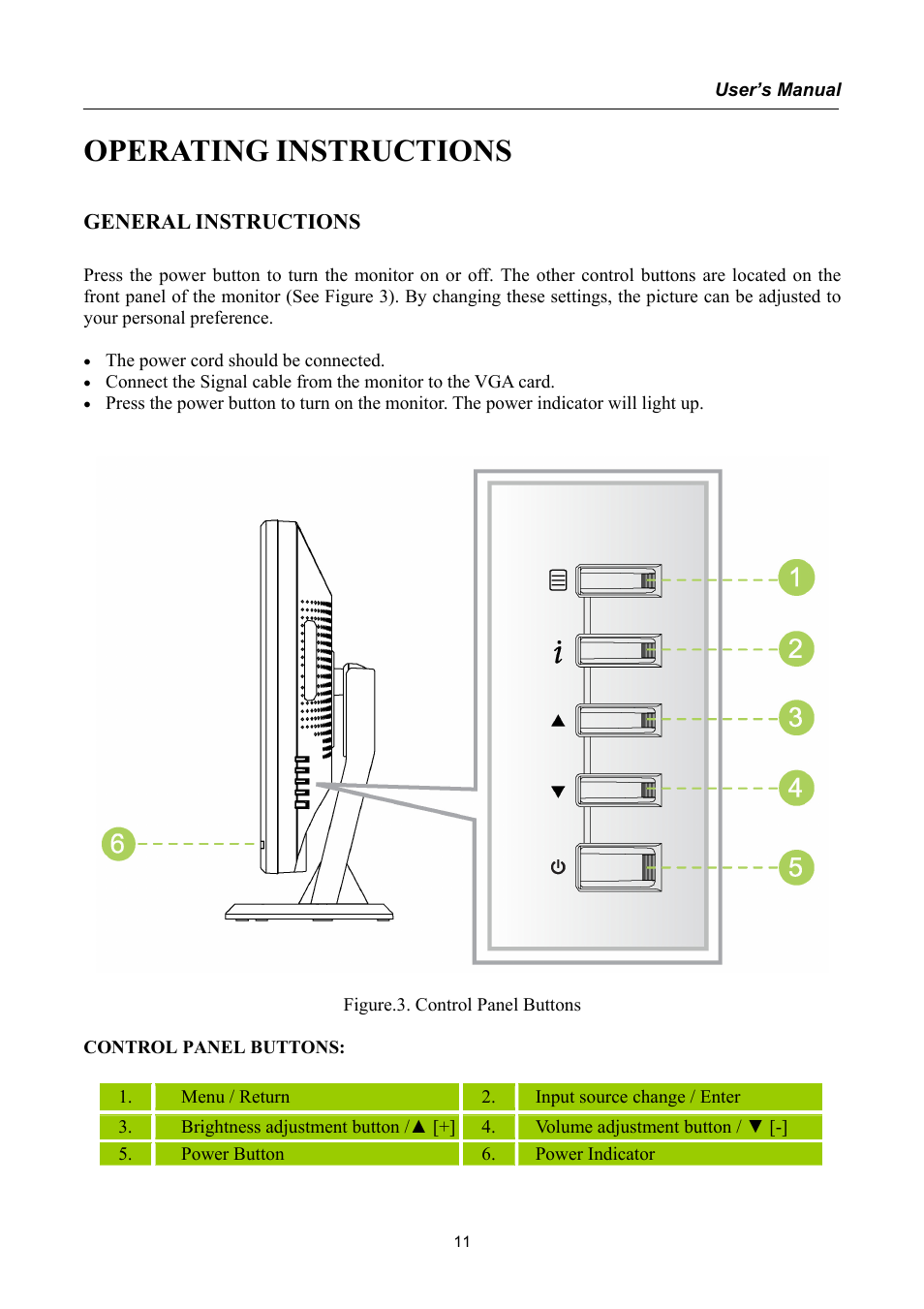 Operating instructions, General instructions | Hanns.G HSG1040 User Manual | Page 11 / 22