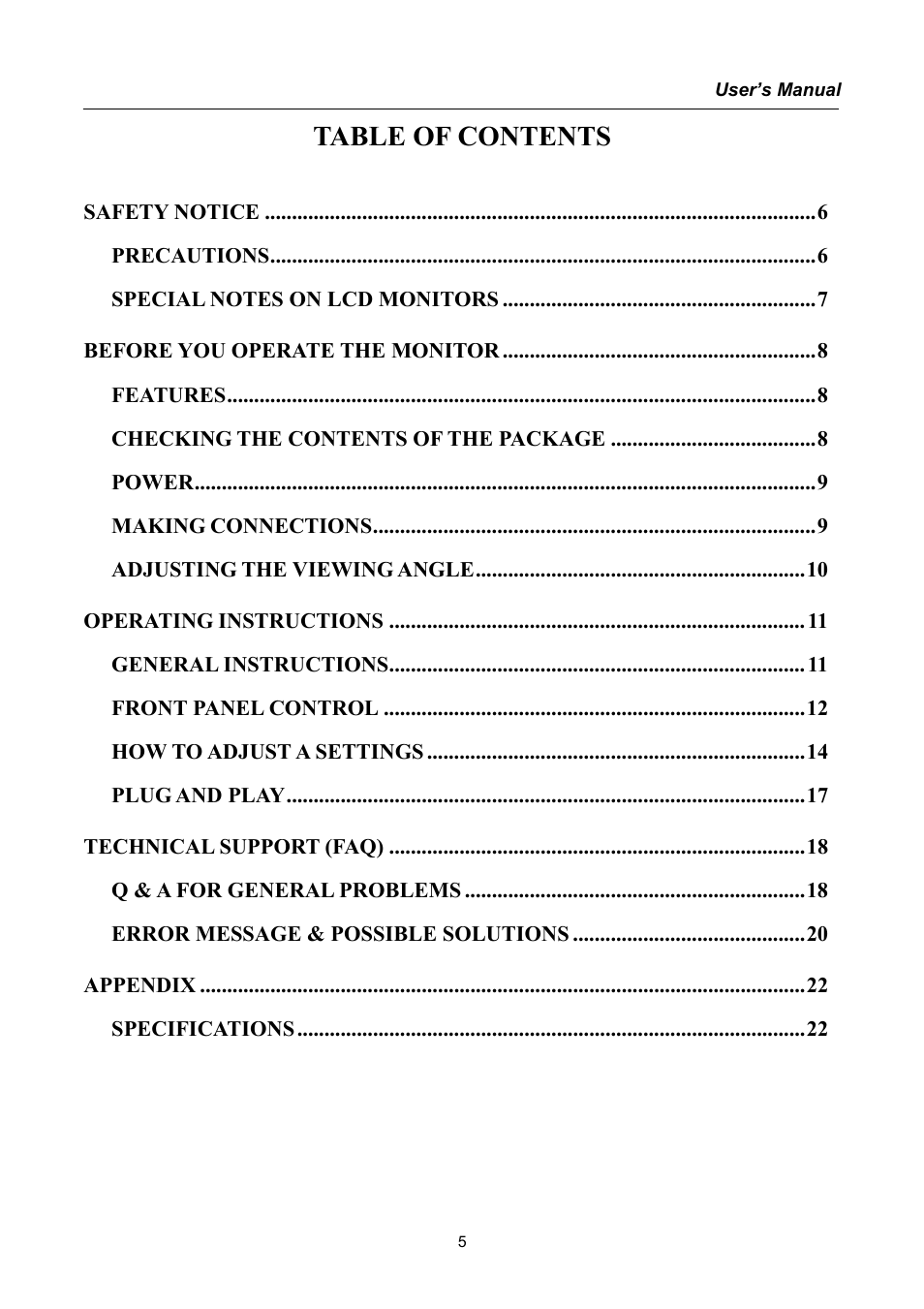 Hanns.G HSG1040 User Manual | Page 5 / 22