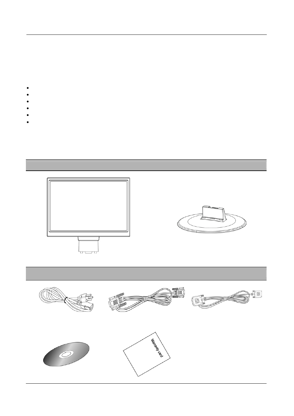 Before you operate the monitor, Features, Checking the contents of the package | Hanns.G HB171 User Manual | Page 7 / 19