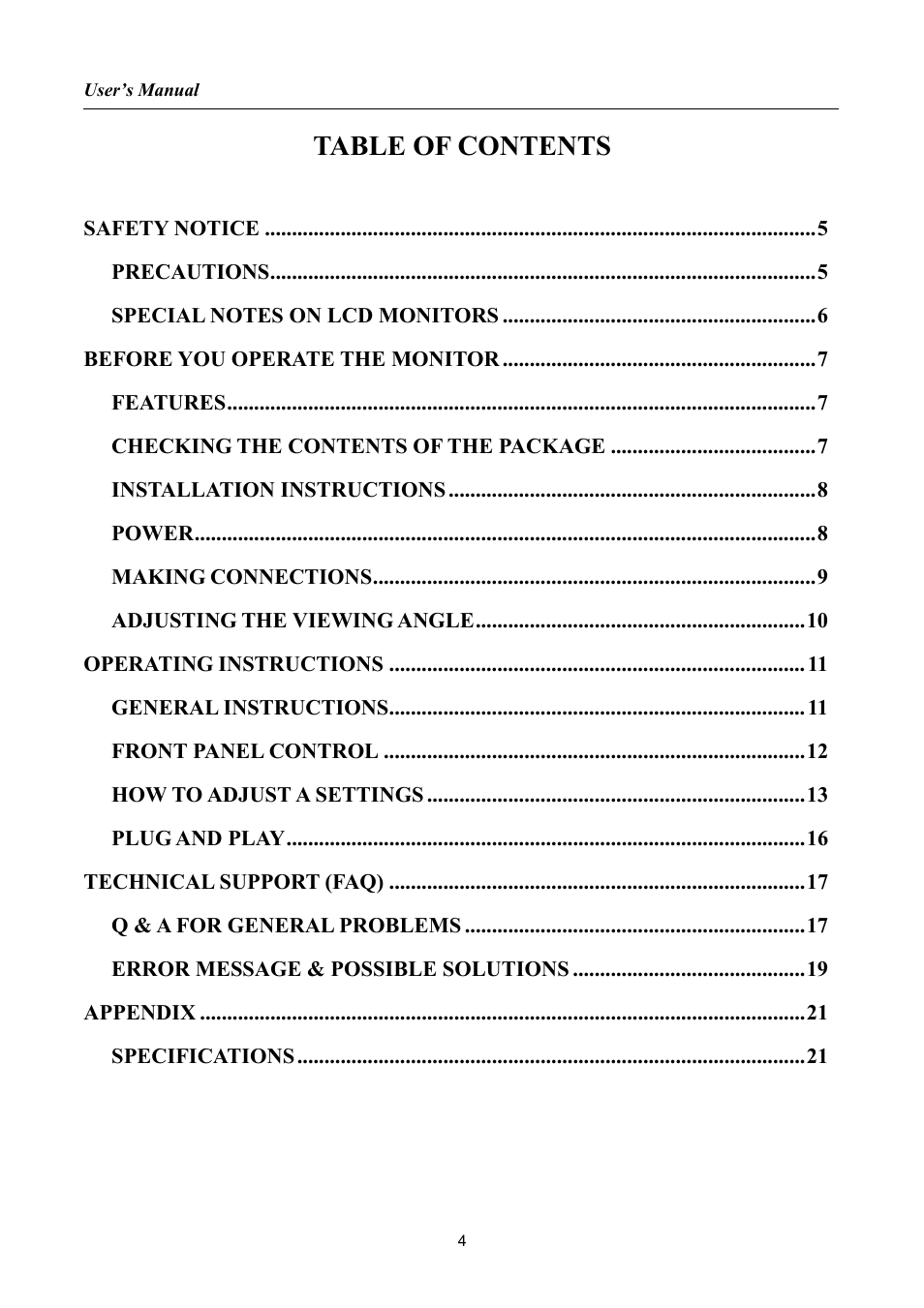 Hanns.G HSG1034 User Manual | Page 4 / 21