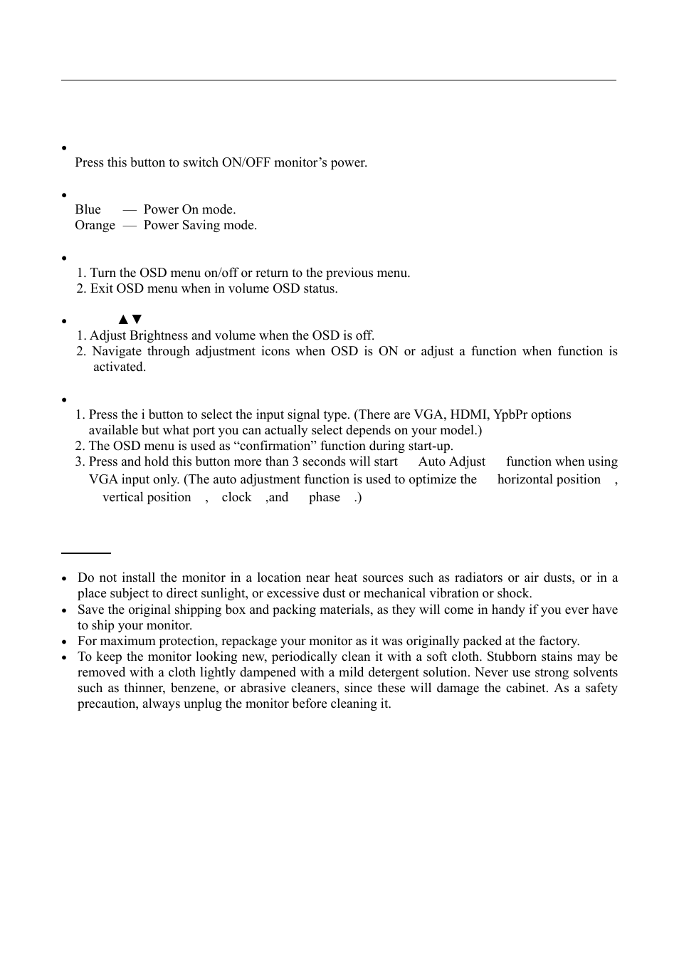 Front panel control | Hanns.G HG281 User Manual | Page 14 / 22