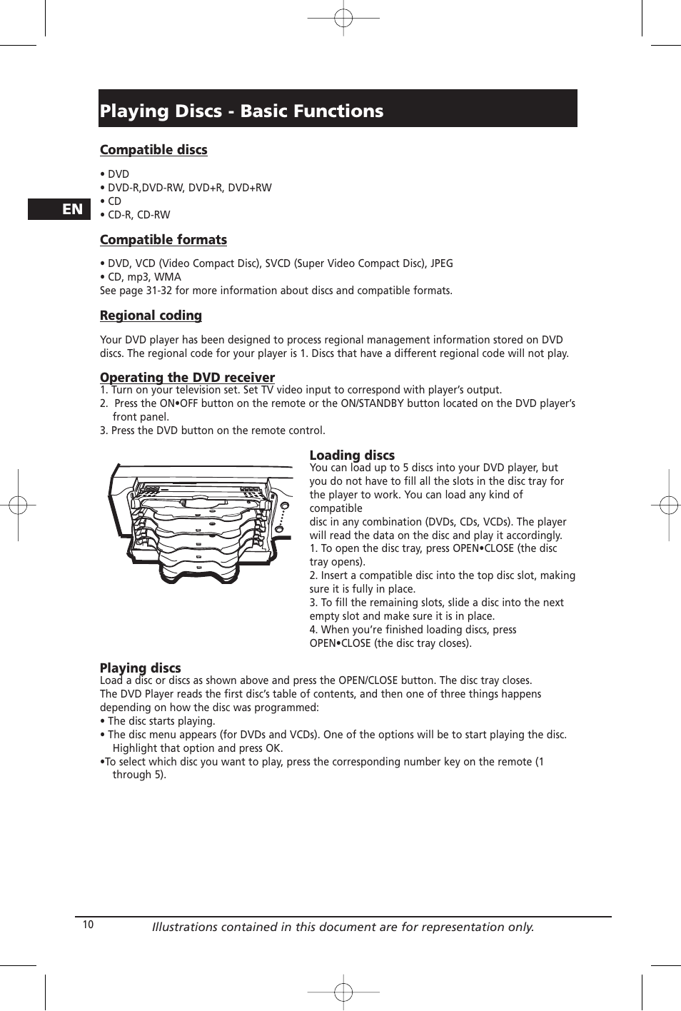 Playing discs - basic functions | Home Theater Direct RTD209 User Manual | Page 12 / 37