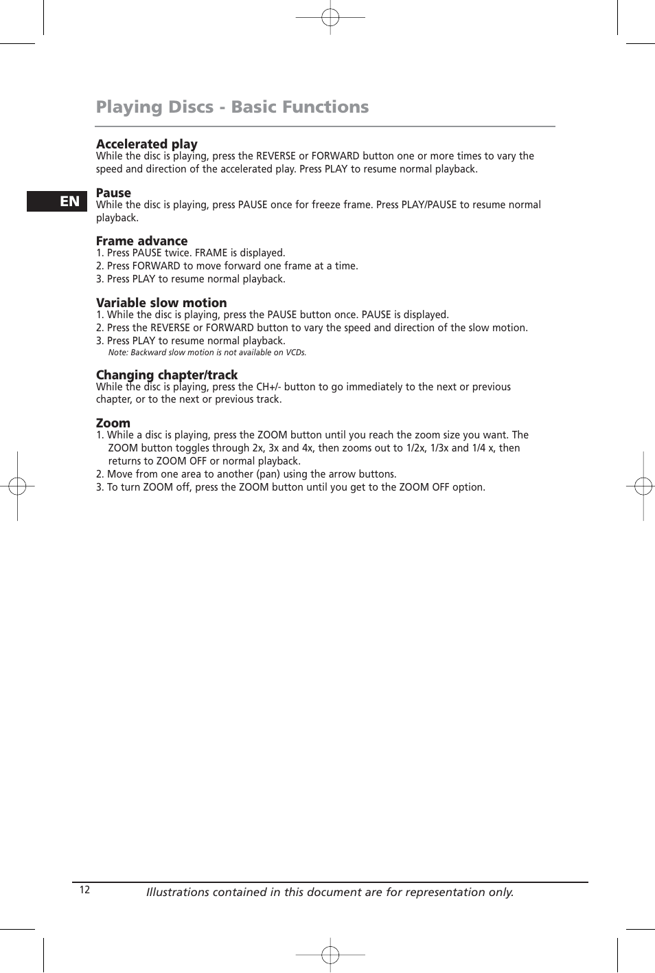 Playing discs - basic functions | Home Theater Direct RTD209 User Manual | Page 14 / 37