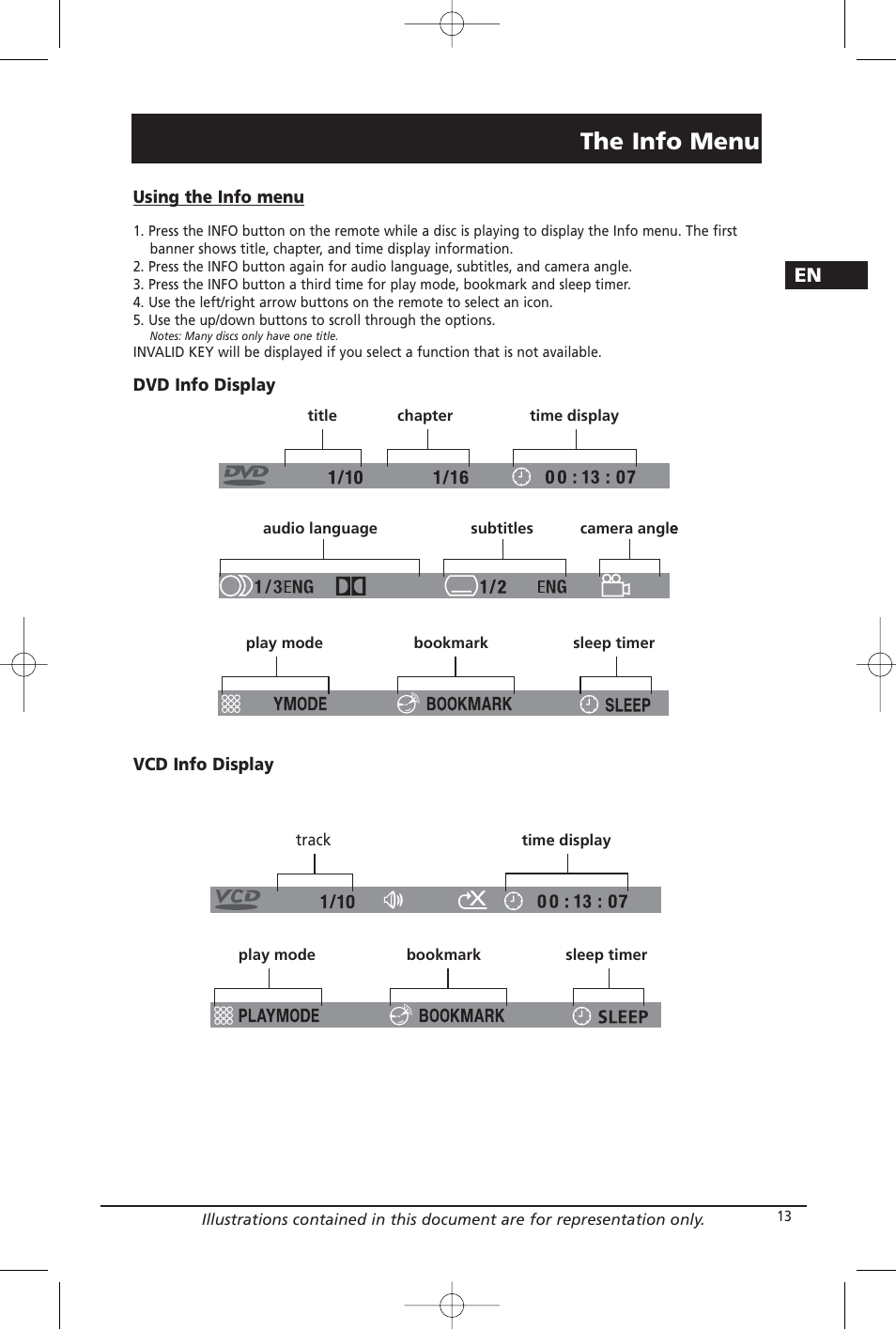 The info menu | Home Theater Direct RTD209 User Manual | Page 15 / 37