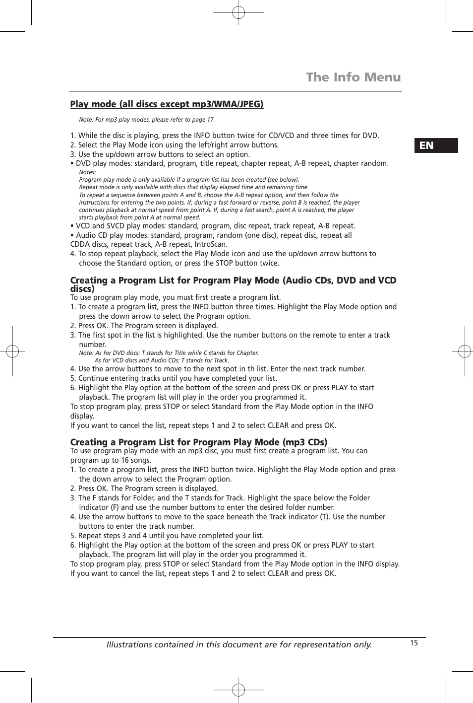 The info menu | Home Theater Direct RTD209 User Manual | Page 17 / 37