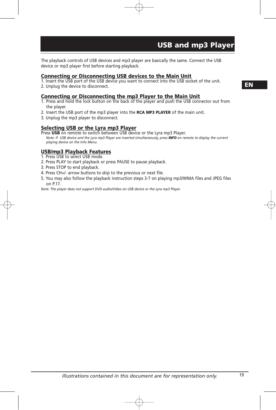 Usb and mp3 player | Home Theater Direct RTD209 User Manual | Page 21 / 37