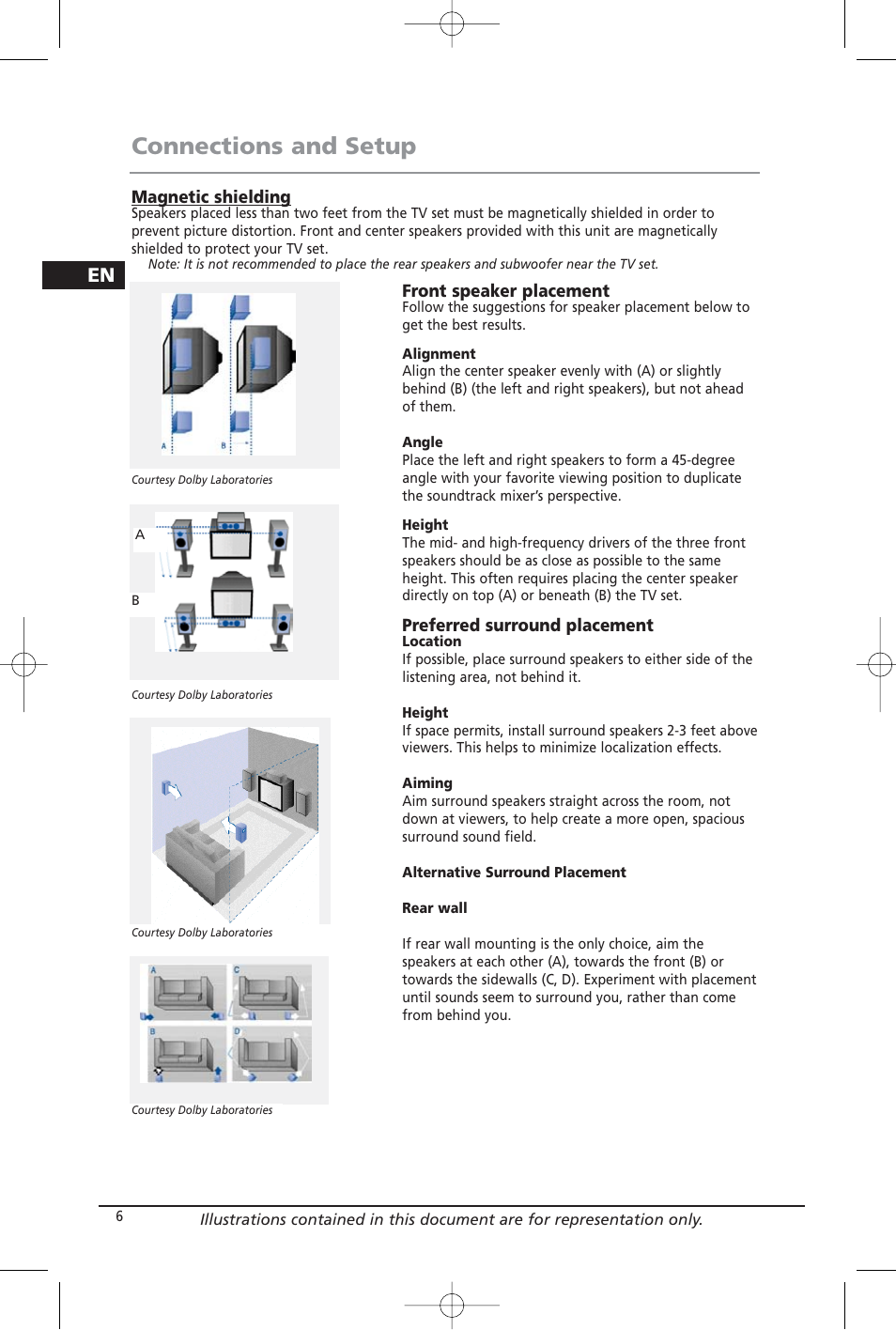 Connections and setup | Home Theater Direct RTD209 User Manual | Page 8 / 37