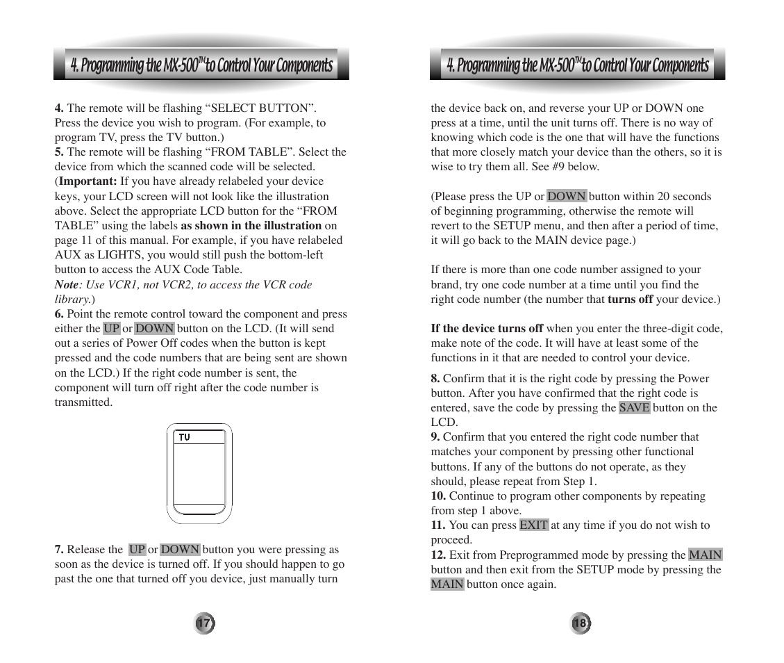 Programming the mx-500 | Home Theater Direct MX-500 User Manual | Page 10 / 37