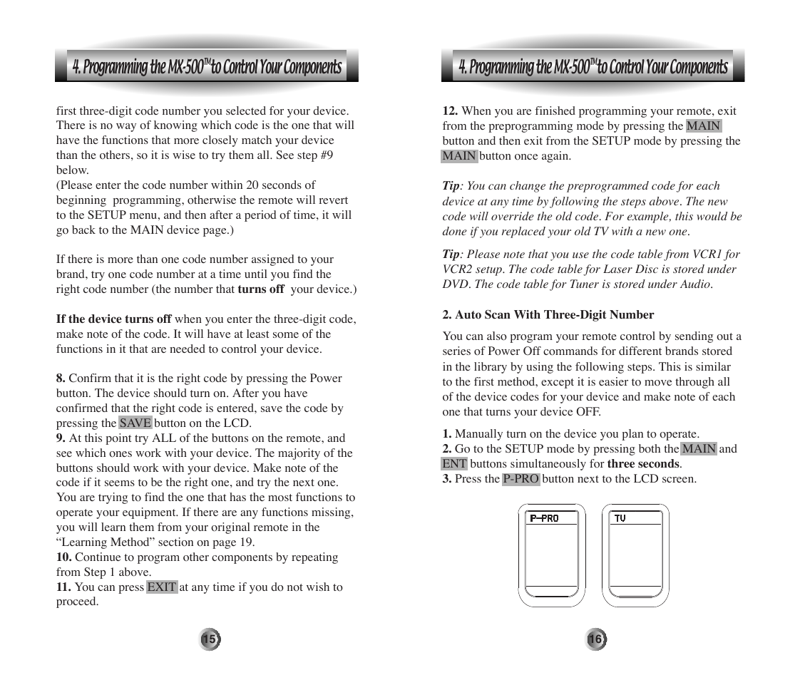 Programming the mx-500 | Home Theater Direct MX-500 User Manual | Page 9 / 37