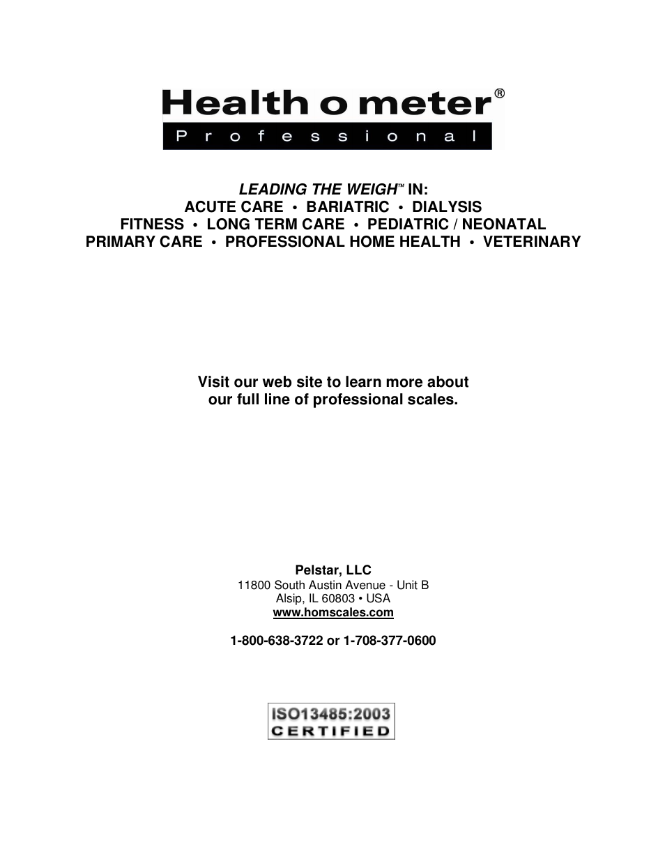 Health O Meter 498KL User Manual | Page 20 / 20