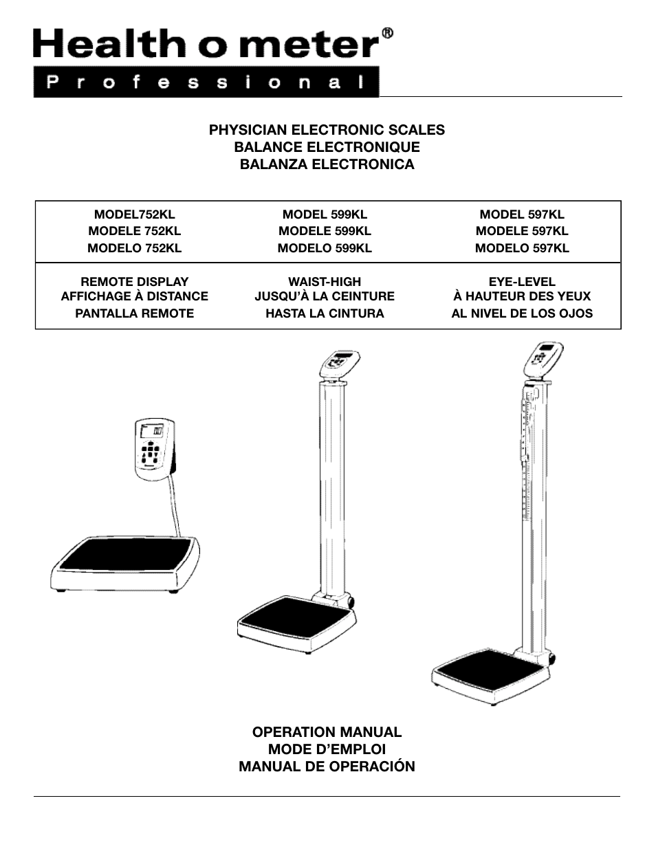 Health O Meter PROFESSIONAL 597KL User Manual | 24 pages