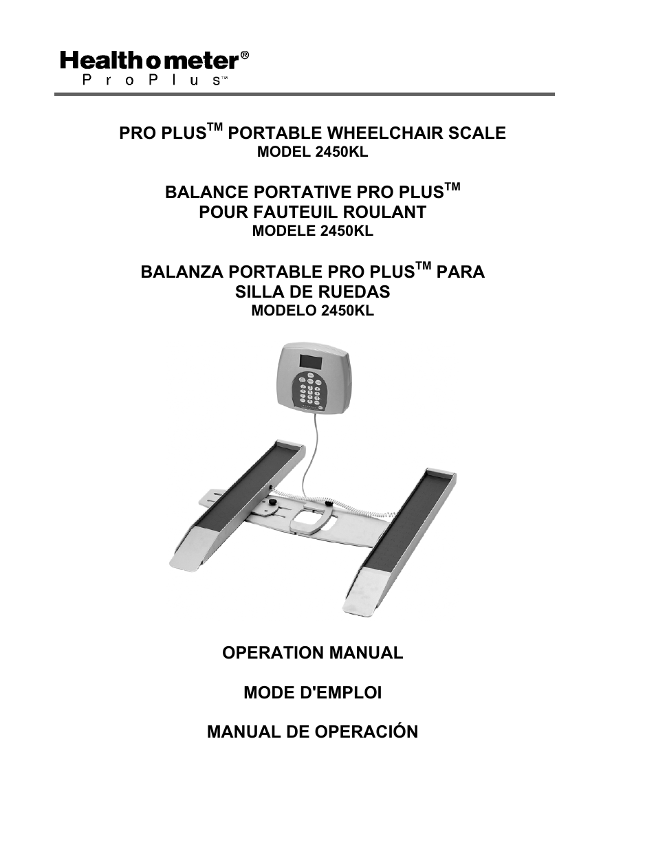 Health O Meter PRO PLUS 2450KL User Manual | 23 pages