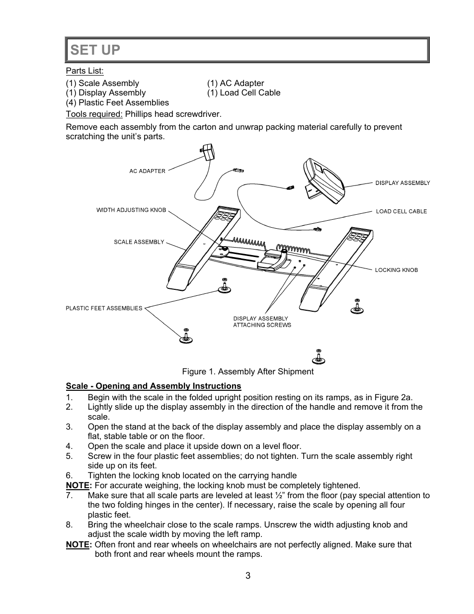Set up | Health O Meter PRO PLUS 2450KL User Manual | Page 4 / 23