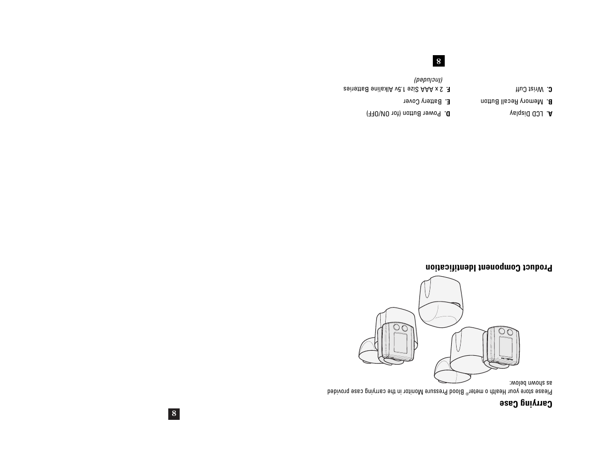 Carrying case, Product component identification | Health O Meter 7633 User Manual | Page 28 / 40