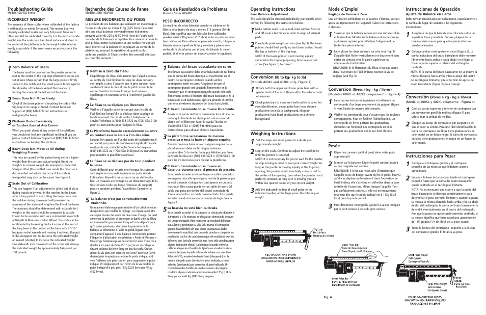 Health O Meter PROFESSIONAL 400KL User Manual | Page 4 / 4
