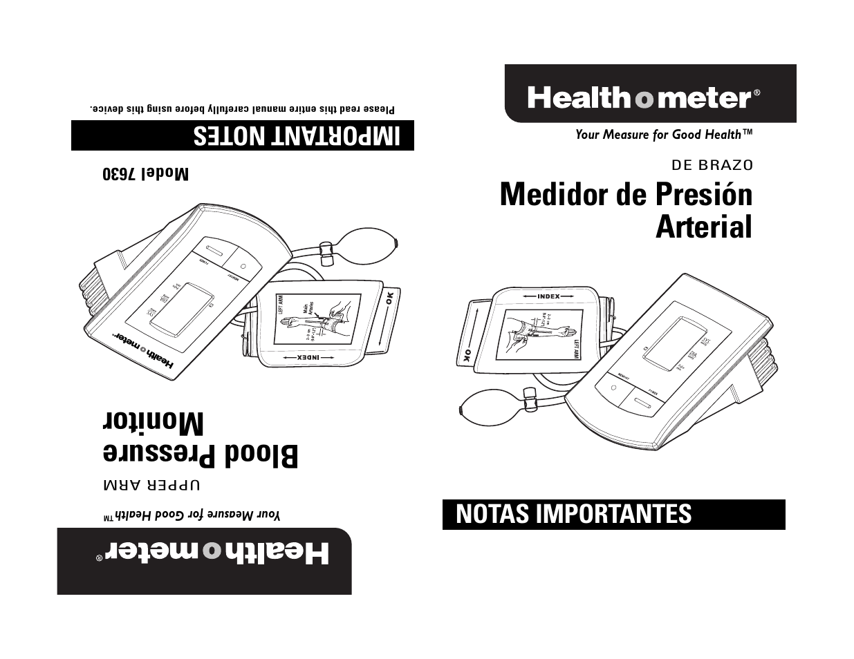 Bloodpressure monitor, Medidor de presión arterial, Notas importantes | Health O Meter 7630 User Manual | Page 17 / 32