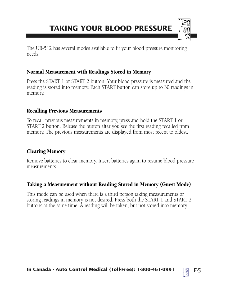 Taking your blood pressure | Health O Meter UB-512 User Manual | Page 8 / 23