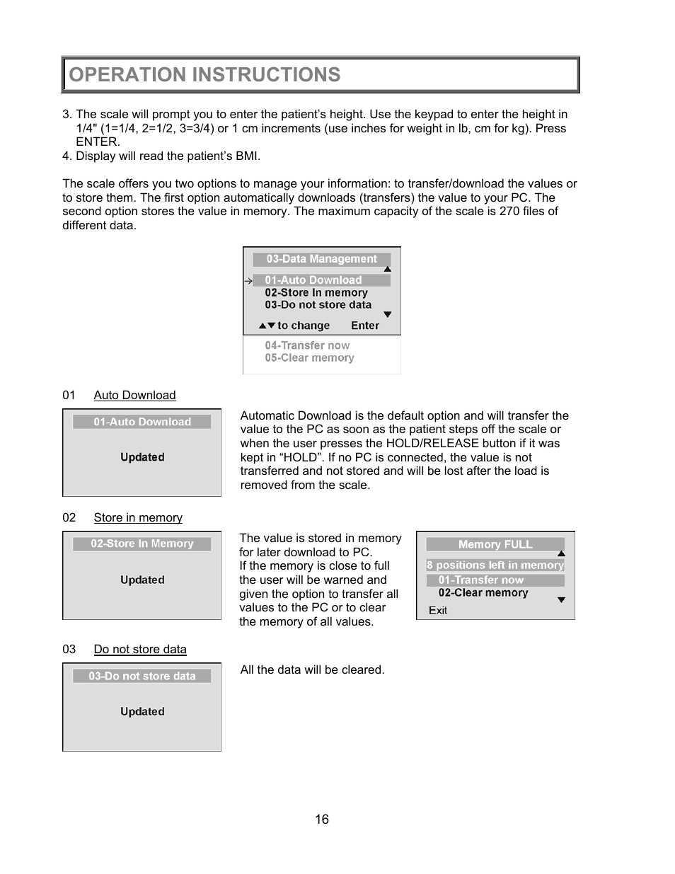 Operation instructions | Health O Meter PROPLUS 2000KL User Manual | Page 17 / 29