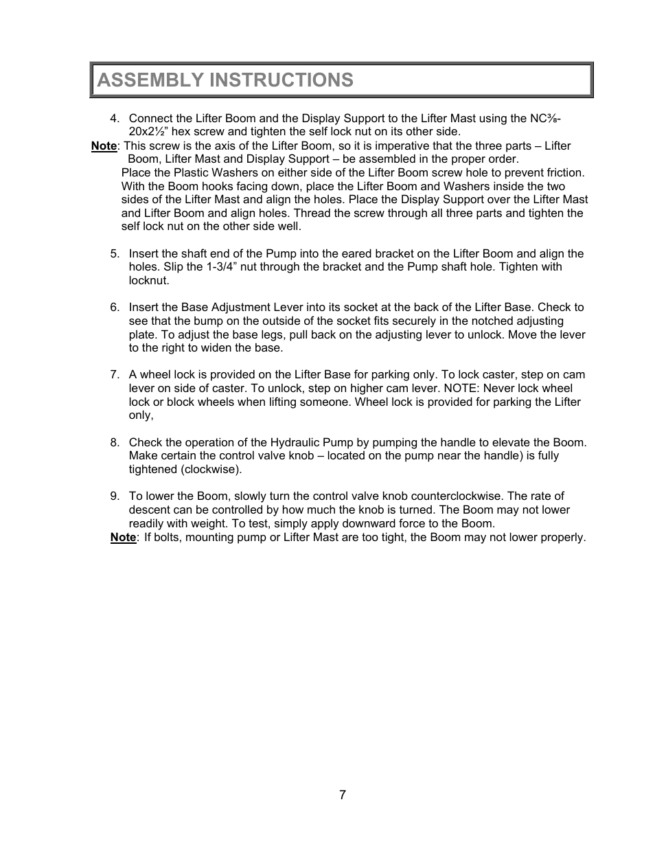 Assembly instructions | Health O Meter PROPLUS 2000KL User Manual | Page 8 / 29
