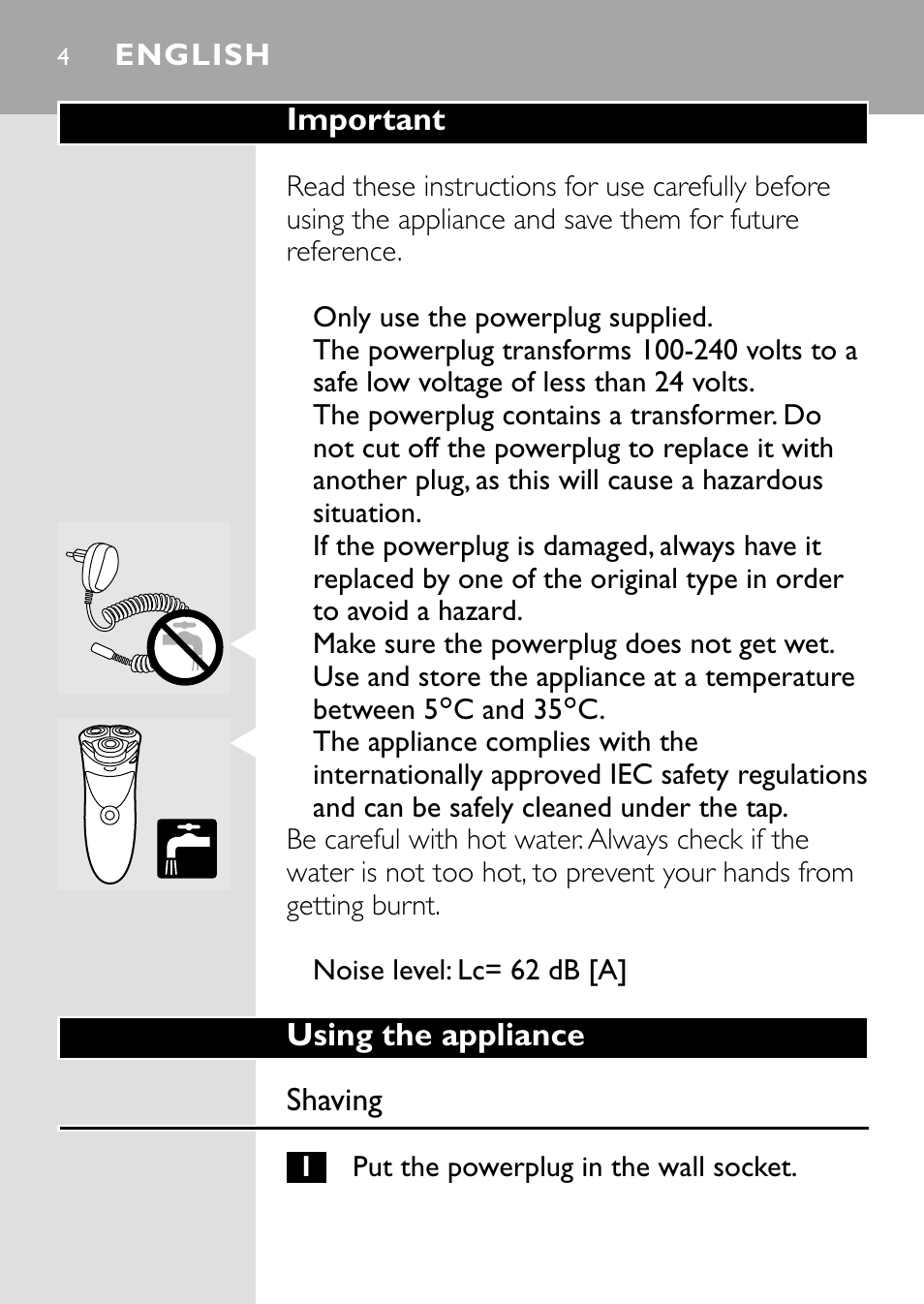 English 4 | HQ 8445 User Manual | Page 2 / 124