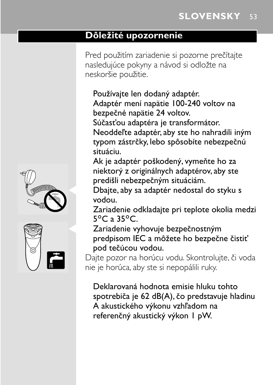 Slovensky 53 | HQ 8445 User Manual | Page 51 / 124