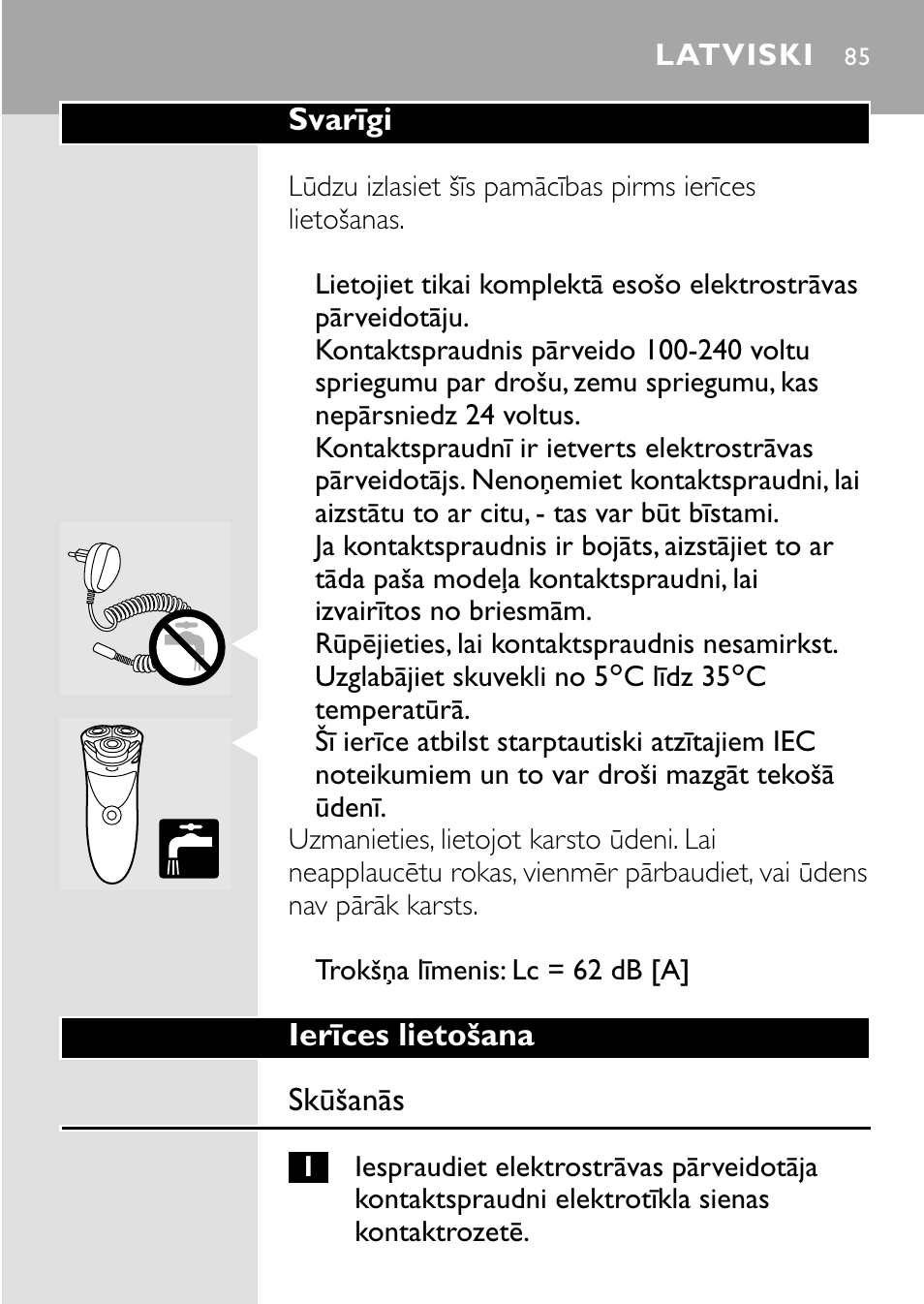 Latviski 85 | HQ 8445 User Manual | Page 83 / 124