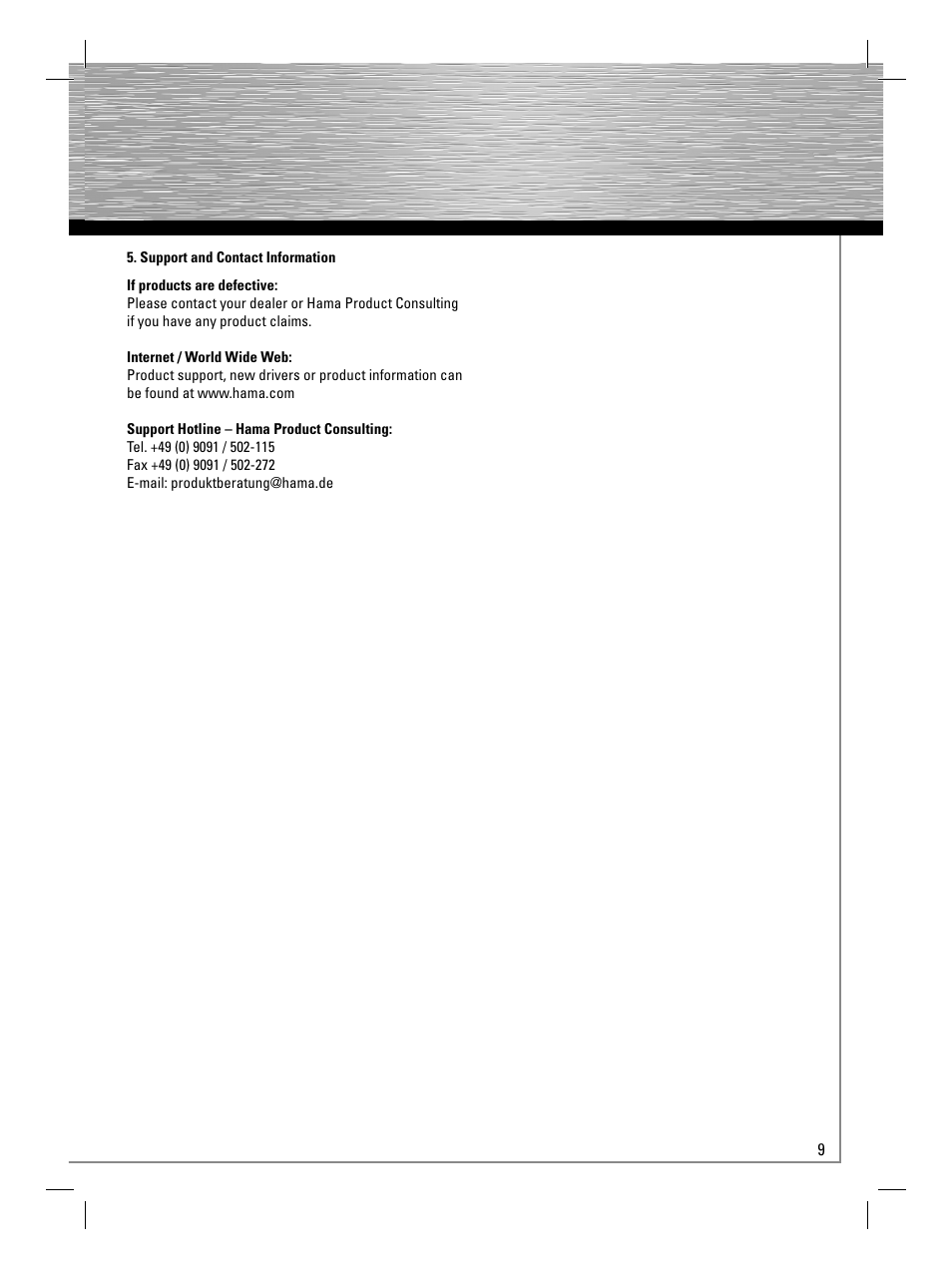G operating instruction | Hama 53106 User Manual | Page 5 / 6