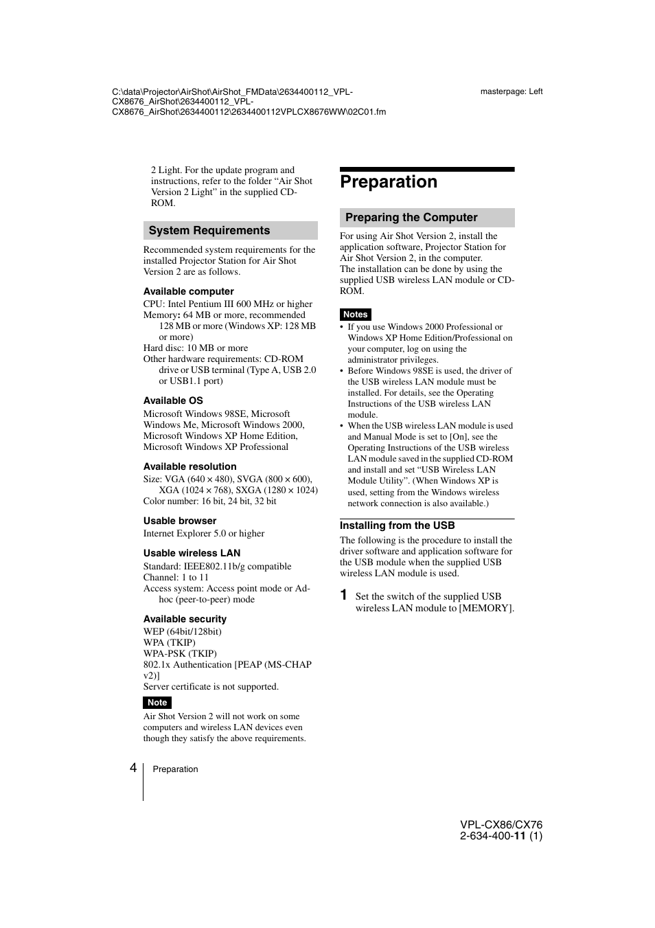 System requirements, Preparation, Preparing the computer | Hama VPL-CX86 User Manual | Page 4 / 33