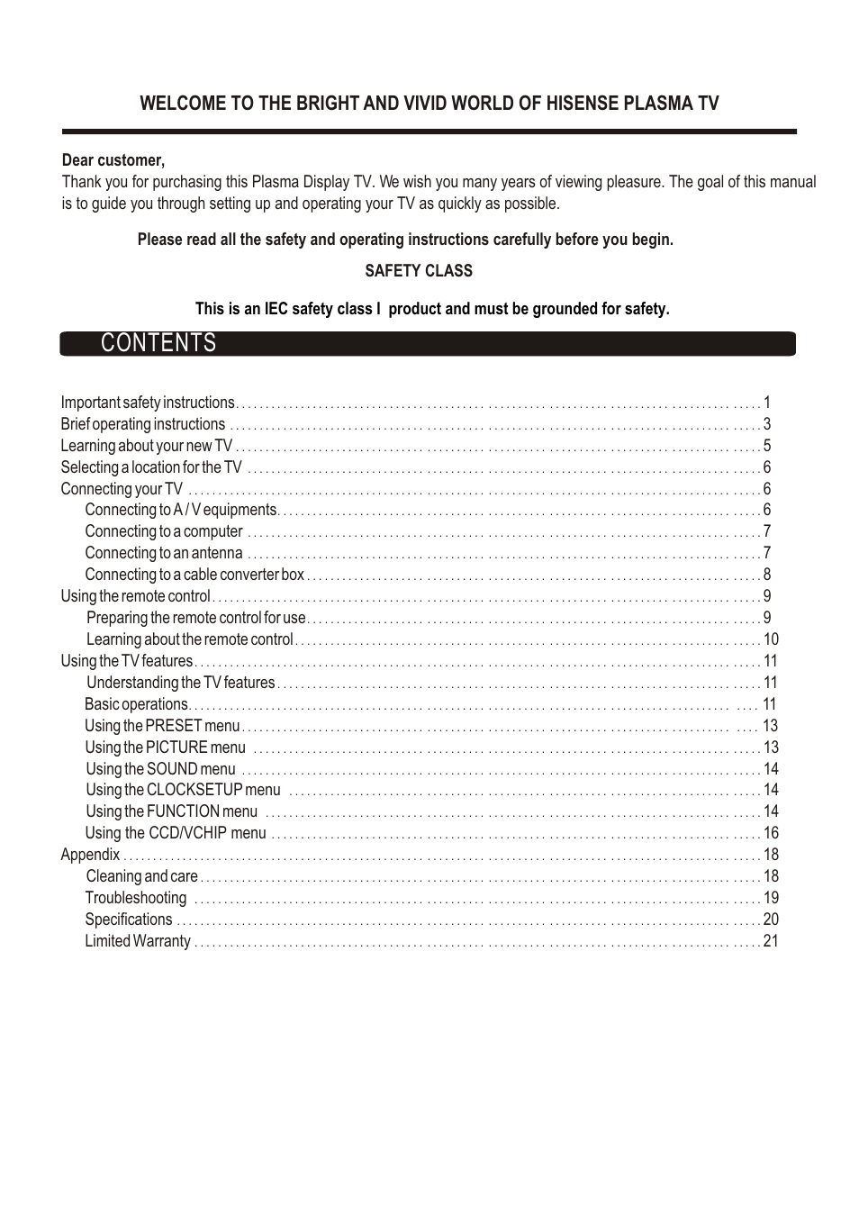 Hisense Group TA42P40M User Manual | Page 2 / 7