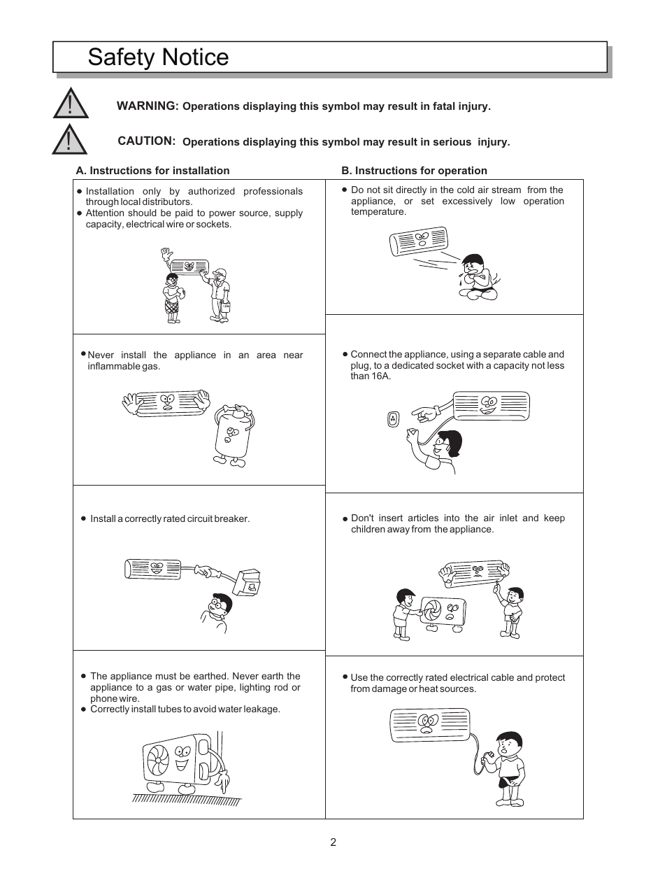Safety notice | Hisense Group KF-5002GWE User Manual | Page 5 / 29