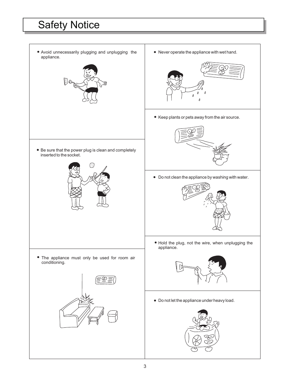 Safety notice | Hisense Group KF-5002GWE User Manual | Page 6 / 29