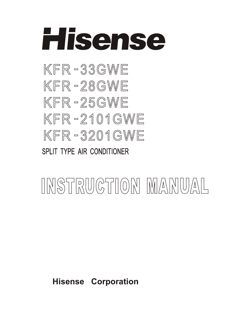 Hisense Group KFR 25GWE User Manual | 23 pages