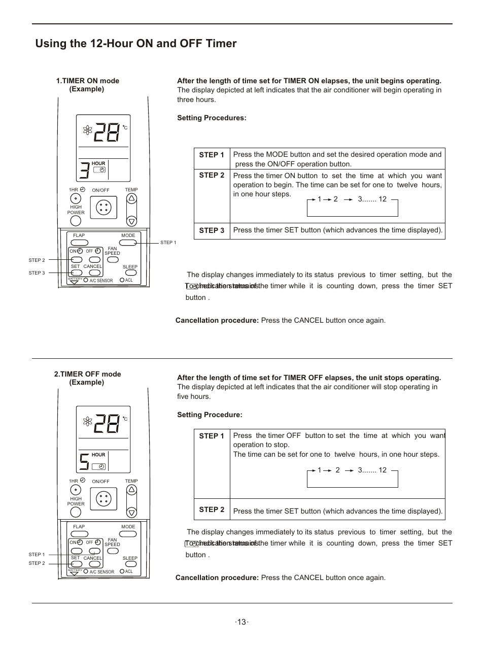 Т³гж 15, Using the 12-hour on and off timer | Hisense Group KFR 25GWE User Manual | Page 15 / 23