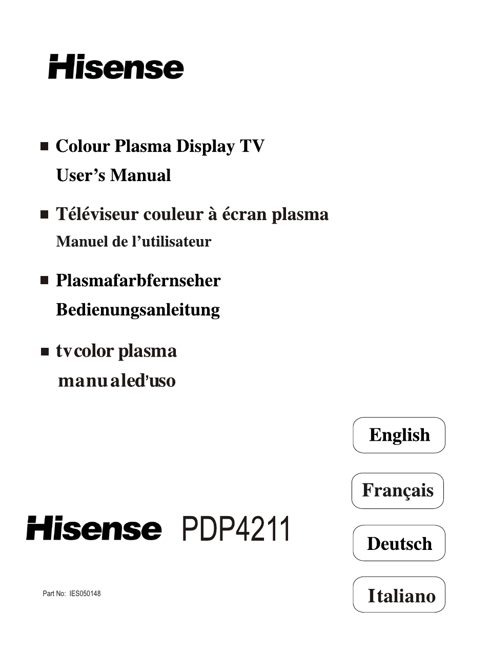 Hisense Group PDP4211EU User Manual | 23 pages