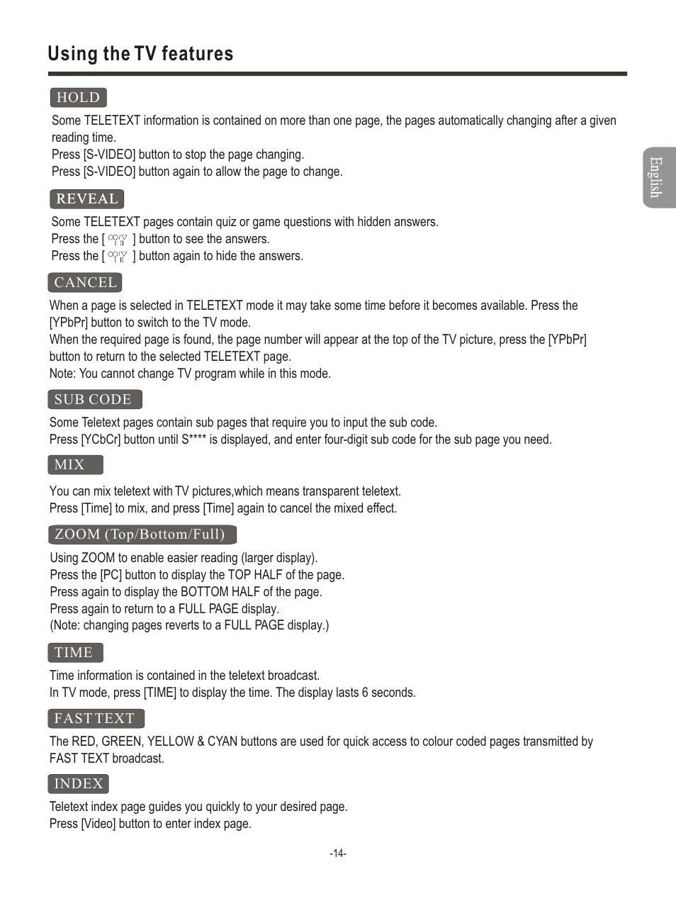 Т³гж 16, Using the tv features | Hisense Group PDP4211EU User Manual | Page 16 / 23