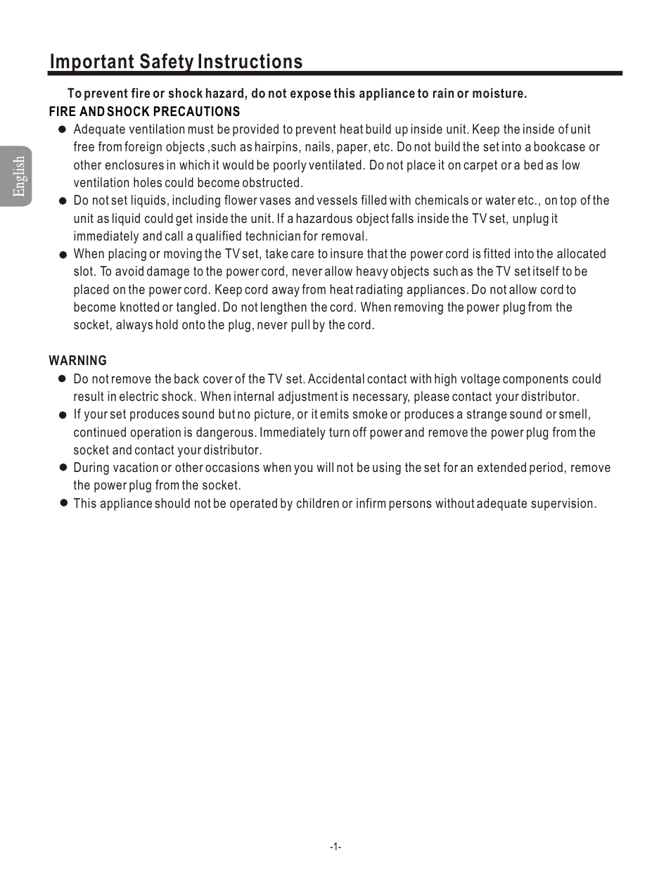 Т³гж 3, Important safety instructions | Hisense Group PDP4211EU User Manual | Page 3 / 23