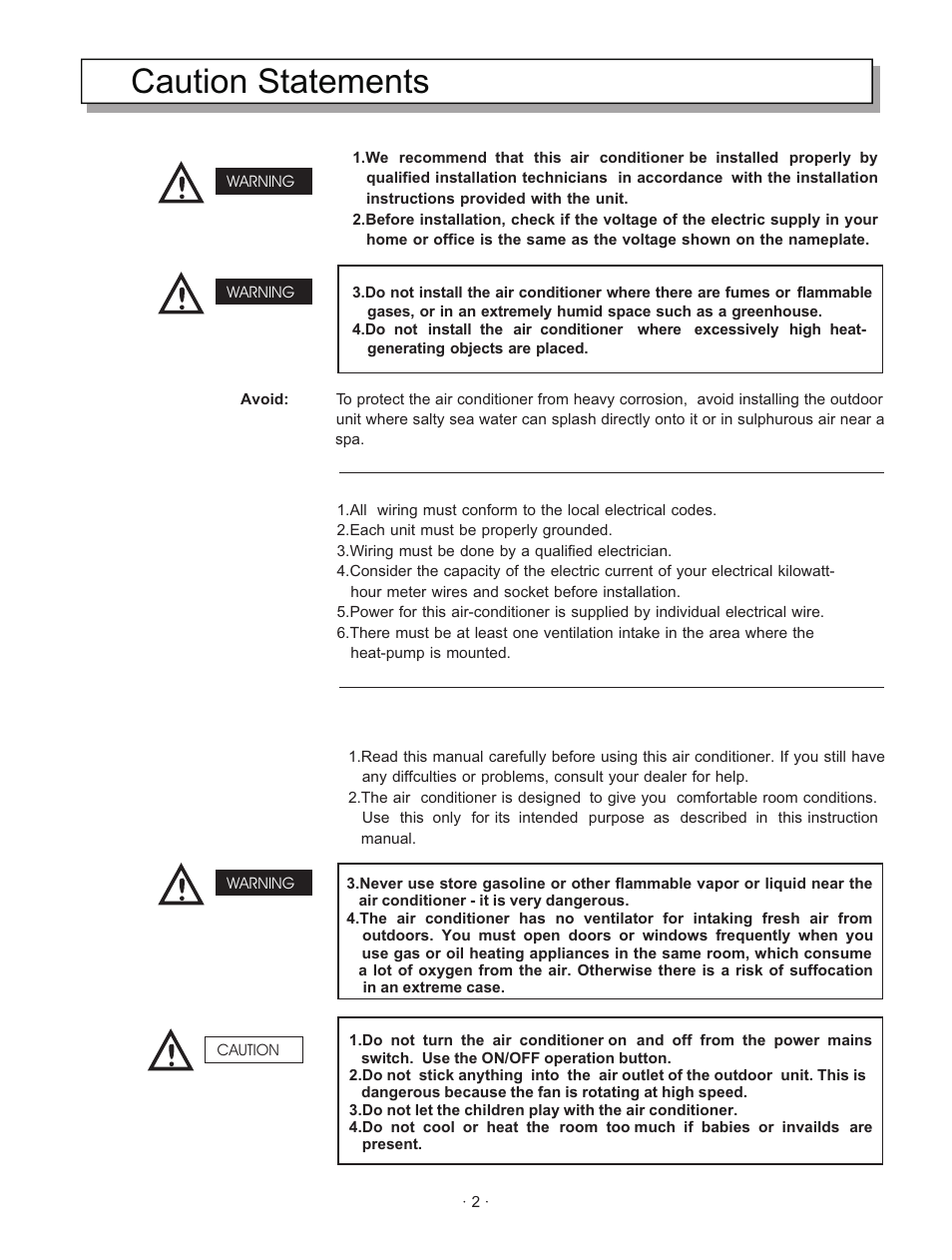 Caution statements | Hisense Group KF 346GWE User Manual | Page 4 / 23