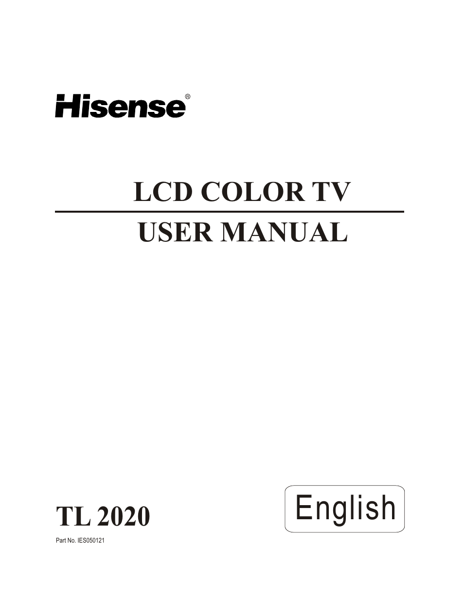 Hisense Group TL 2020 User Manual | 24 pages